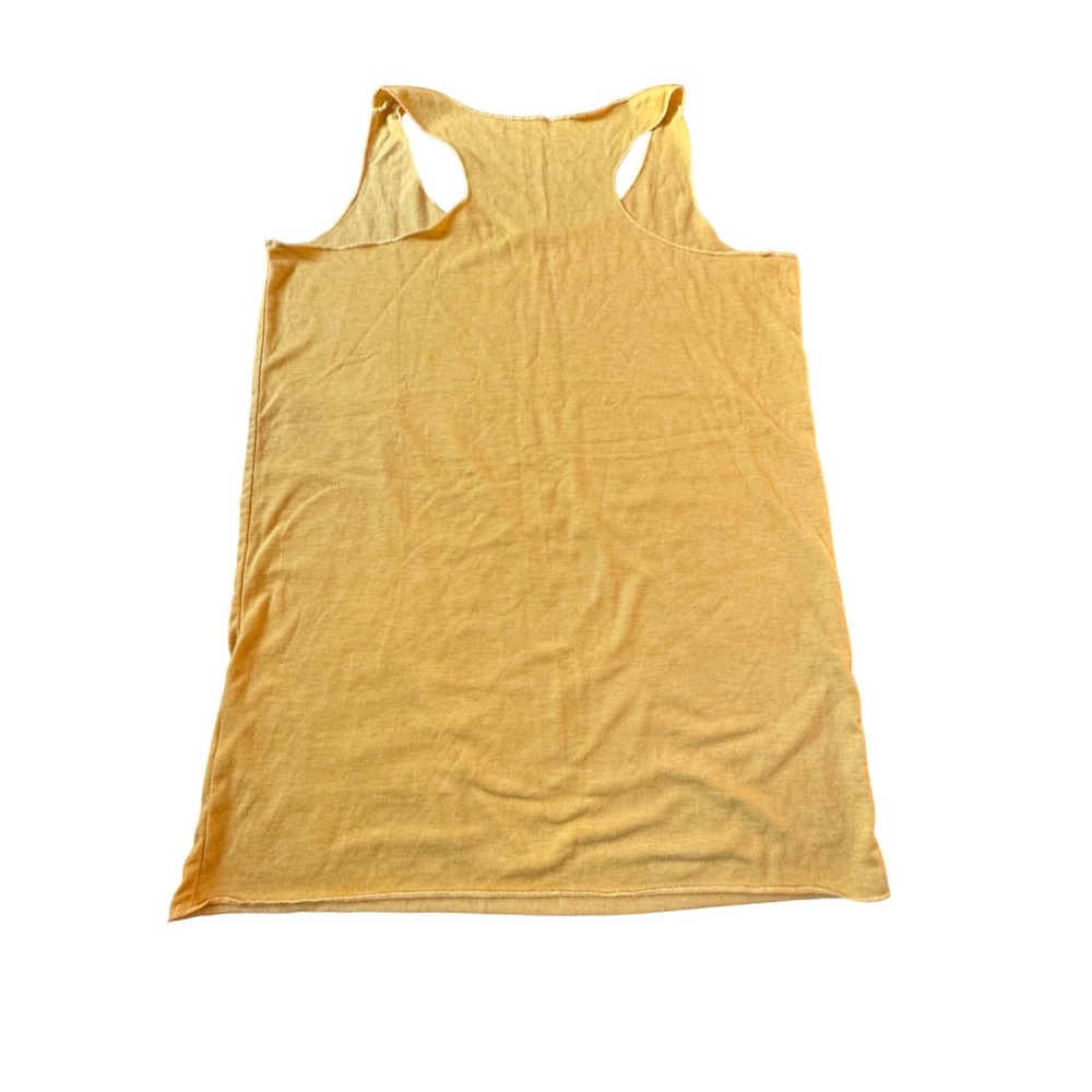 Yellow Smiley Face Racerback Tank Top S Casual Fun‎ Grungy so soft - Picture 2 of 4